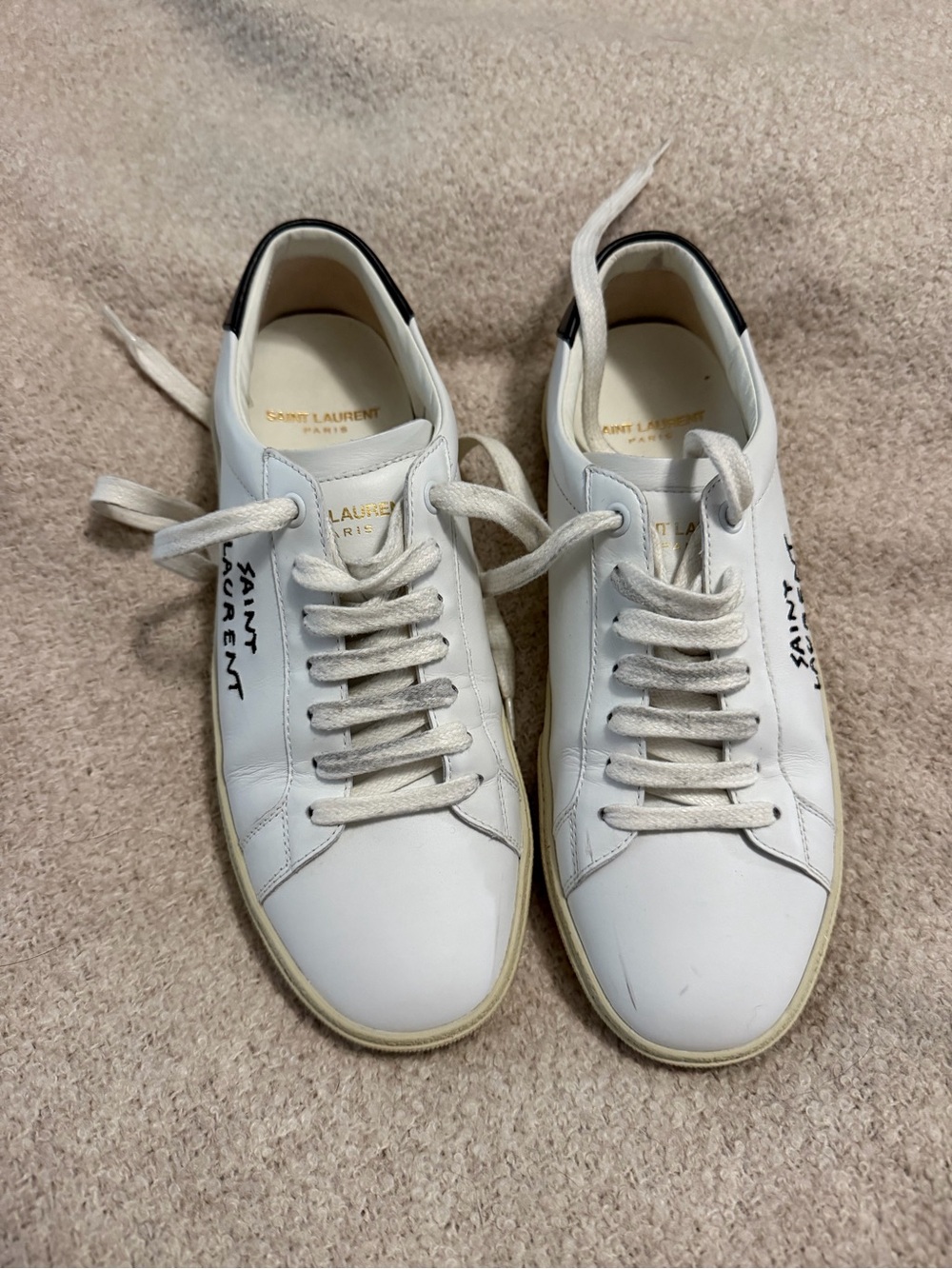 Saint Laurent Women's Court Classic SL-06 Embroidered Sneakers